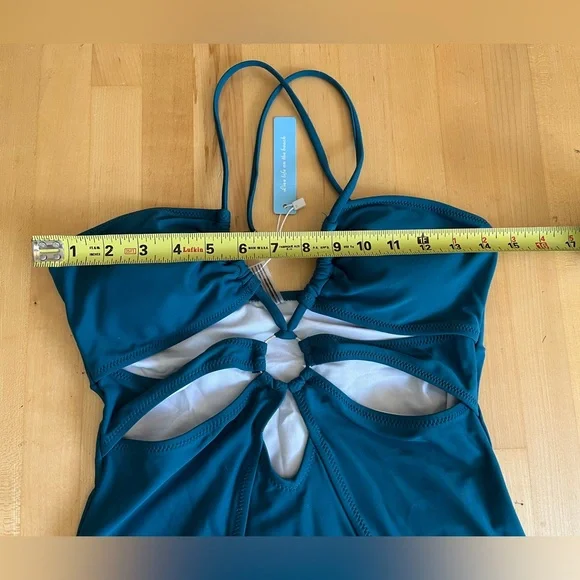 NWT* ๐๏ธCupshe Teal Green O-Ring Cutout One Piece Swimsuit NEW Size Medium ๐ - Picture 9 of 13